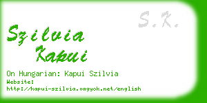 szilvia kapui business card